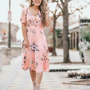 LOFT Floral Pink Dress